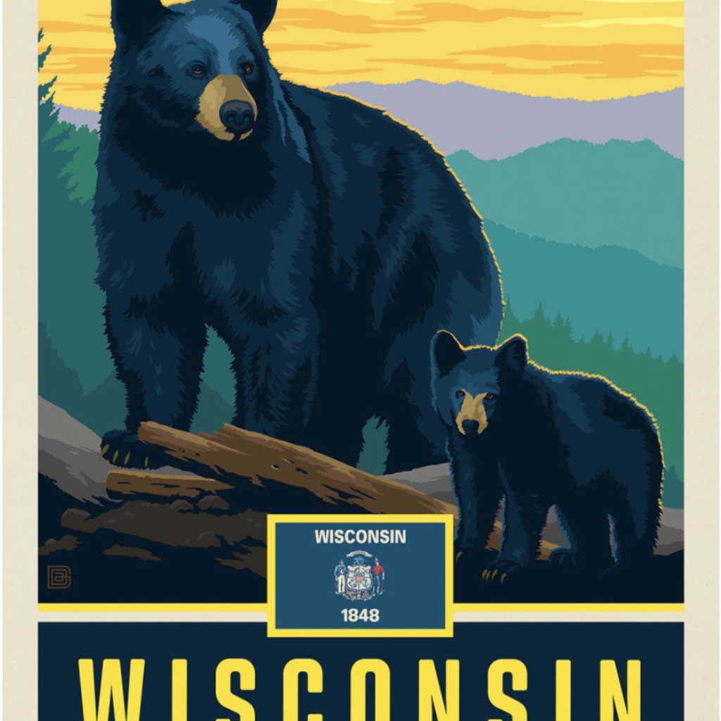 Anderson Design Group Wisconsin State Pride: Black Bears 8x10 Print