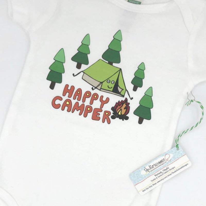 Sunny Day Designs Happy Camper Baby Onesie - 0-3 M