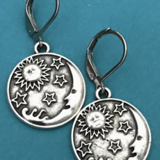 Dreamspirits Silver Moon and Sun Earrings