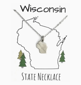 Dreamspirits Dreamspirits Silver Wisconsin State Necklace