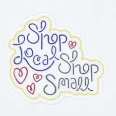 Sunny Day Designs Shop Local and Small Sticker
