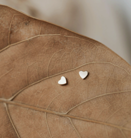 Hello Adorn Jewelry Tiny Heart Studs - Silver