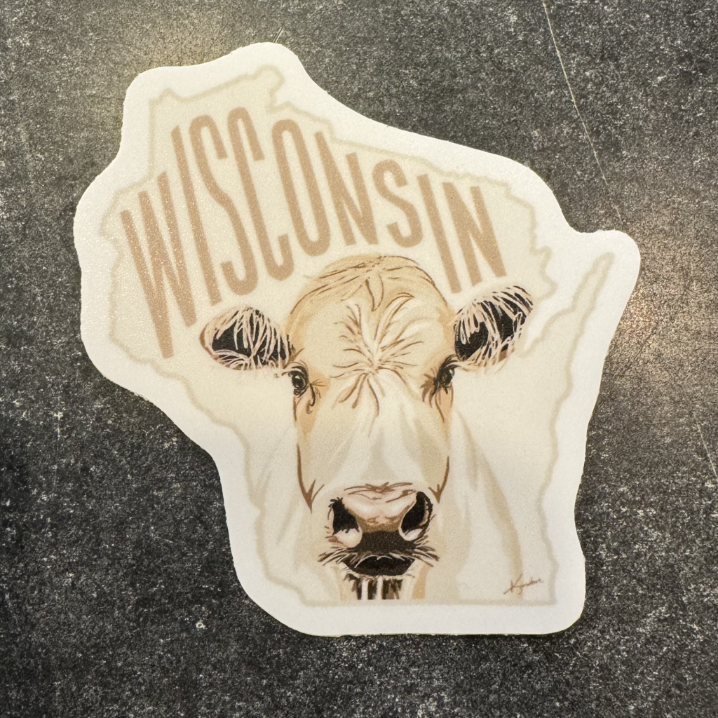 Kinden Shop Wisconsin Cow Sticker