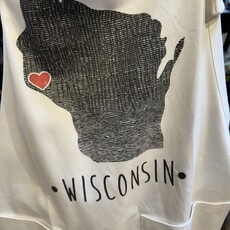 White Wisconsin Heart Apron