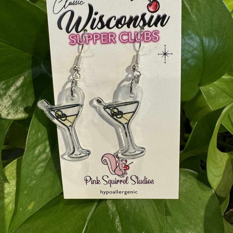 Pink Squirrel Studios Martini Earrings