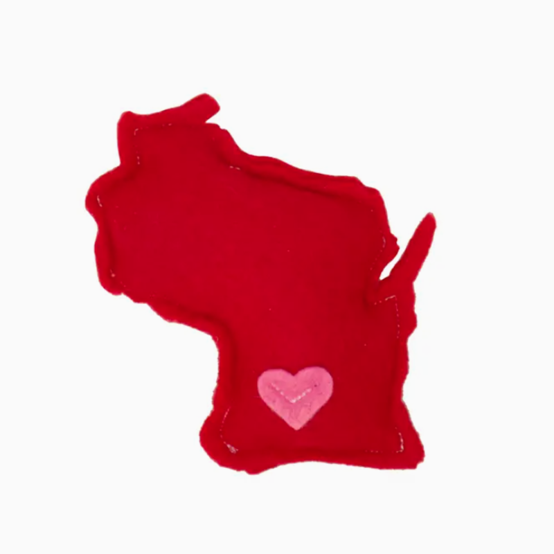 Fuzzbutt Boutique LLC Felt Catnip Toy- Wisconsin Red