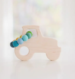 Bannor Toys - Tractor Grasping Wooden Baby Toy with Teething Beads
