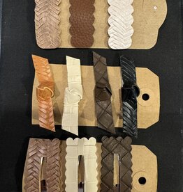 Olivia Rae Women's Faux Leather Hair Clip 2 Pack