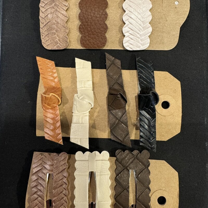 Olivia Rae Women's Faux Leather Hair Clip 2 Pack