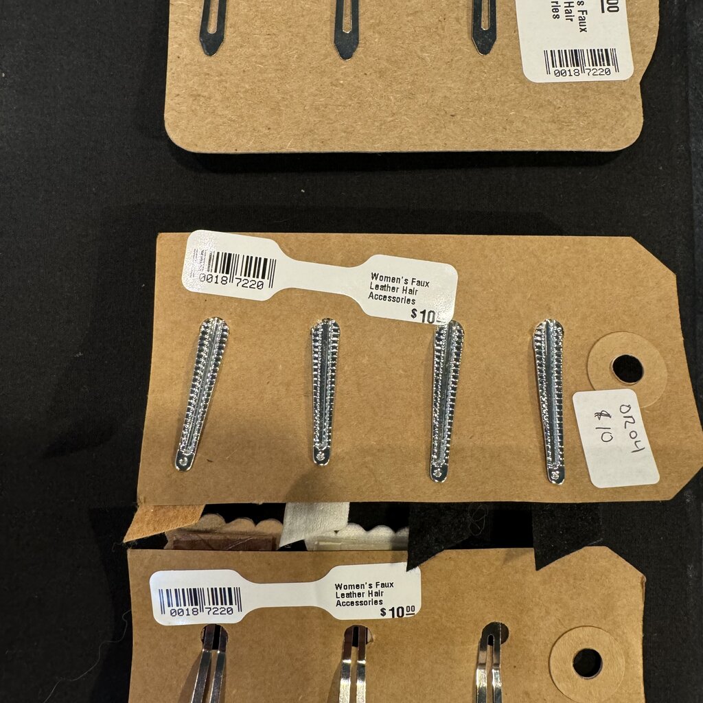 Olivia Rae Women's Faux Leather Hair Clip 2 Pack