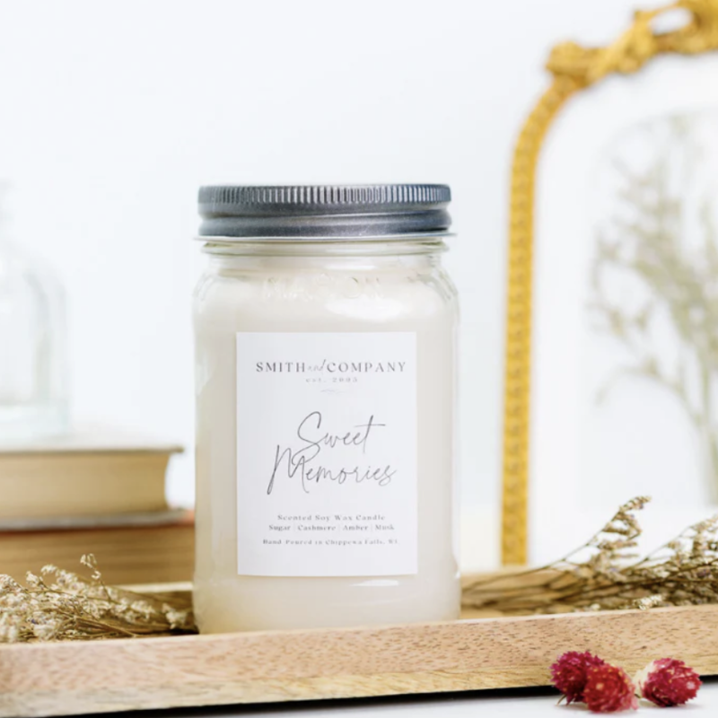 Large Mason Jar Candle - Smith & Co. Candles - Sweet Memories