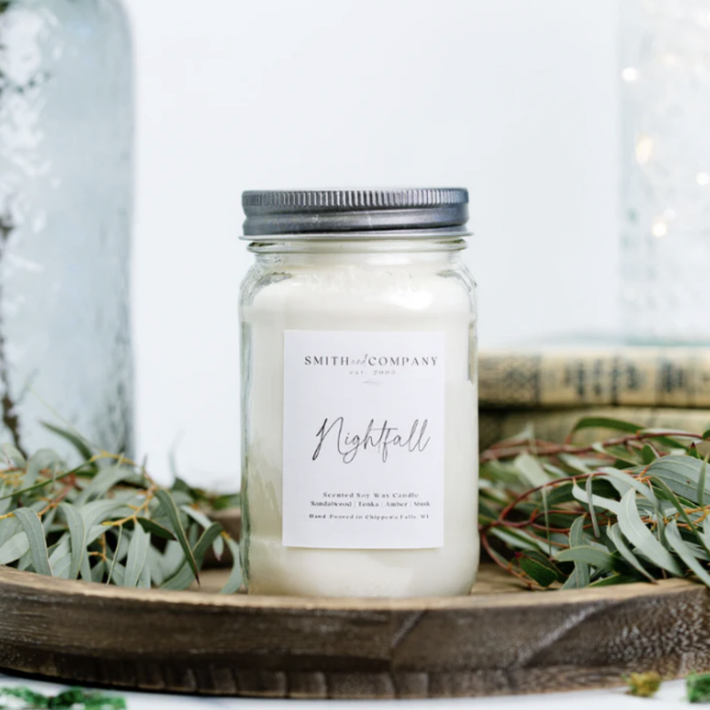 Large Mason Jar Candle - Smith & Co. Candles - Nightfall