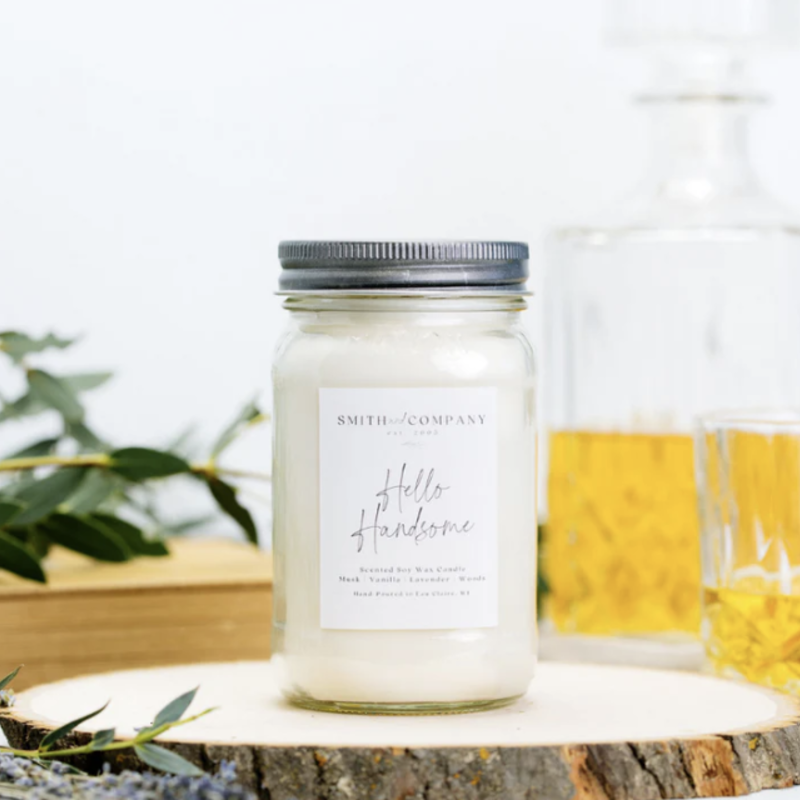 Large Mason Jar Candle - Smith & Co. Candles - Hello Handsome