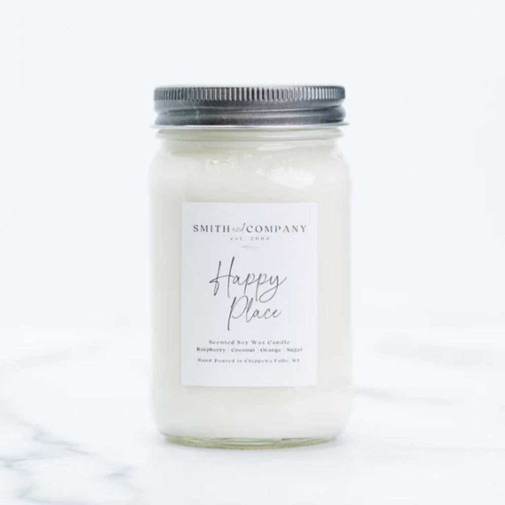 Large Mason Jar Candle - Smith & Co. Candles - Happy Place