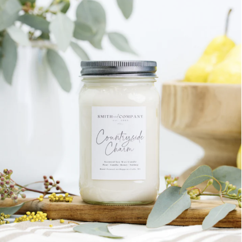 Large Mason Jar Candle - Smith & Co. Candles - Countryside Charm