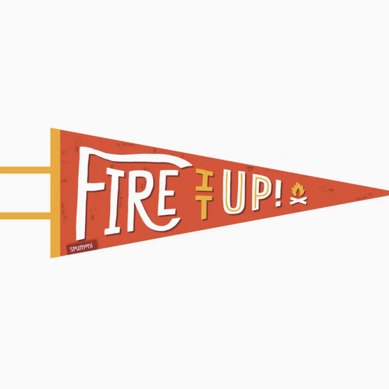 Gibbs Smith Fire It Up - Large Pennant Vintage-Style