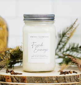 Large Mason Jar Candle - Smith & Co. Candles - Fireside Evenings