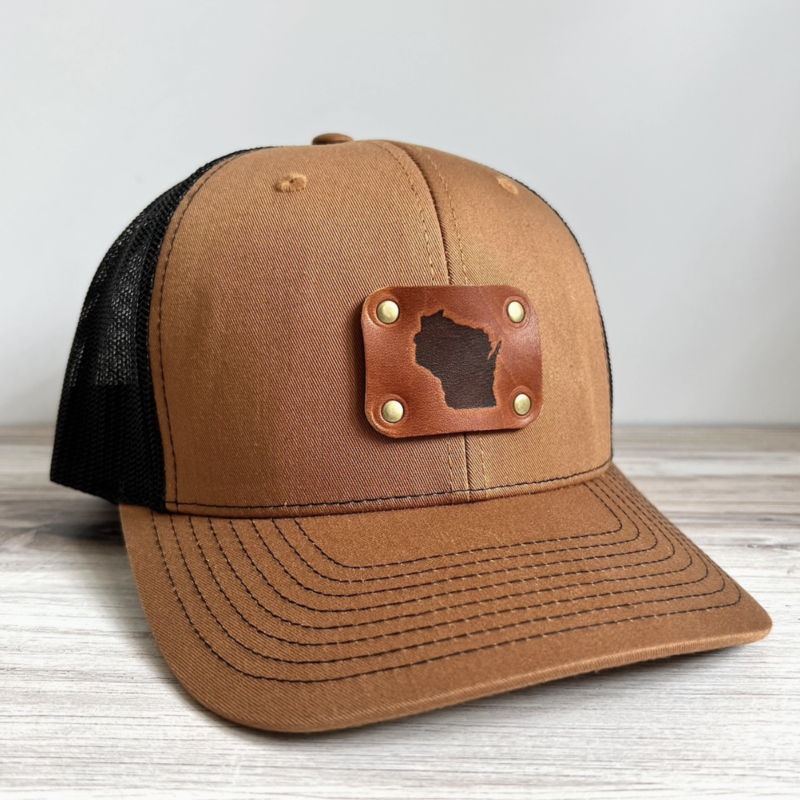 Blu Mountain Co. WI Trucker Hat Camel/Black