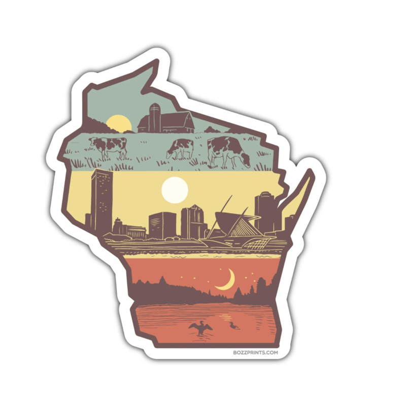 Bozz Prints Layers of Wisconsin Sticker