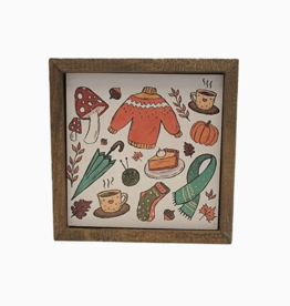 6x6 Fall Sweater Collage Wood Sign