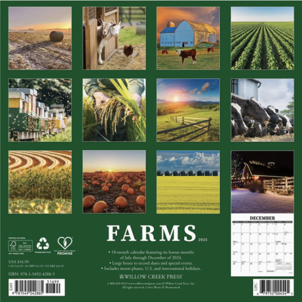 Farms 2025 Wall Calendar