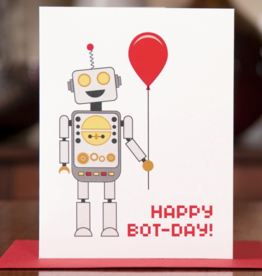 Man vs. George Designs Happy Bot-Day Robot Birthday Card