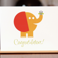 Man vs. George Designs Pachyderm Pacifier New Baby Card