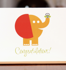 Man vs. George Designs Pachyderm Pacifier New Baby Card
