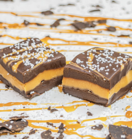 Dark Chocolate Caramel Sea Salt Fudge Bar
