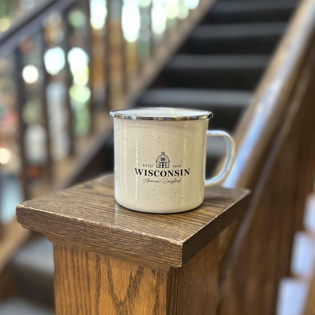 Wisconsin America's Dairyland Enamel Mug