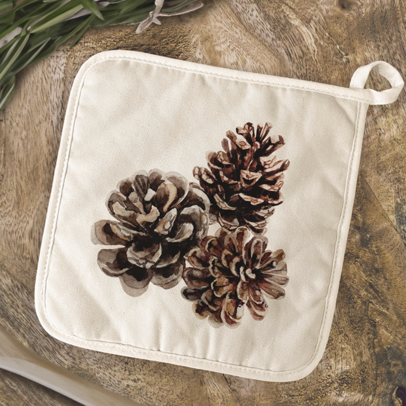 North & Pine Pot Holder - Pinecones