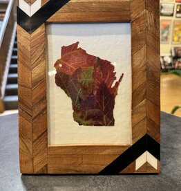 Wood Pressed Patterned Leaf Frame Wisconsin - Large