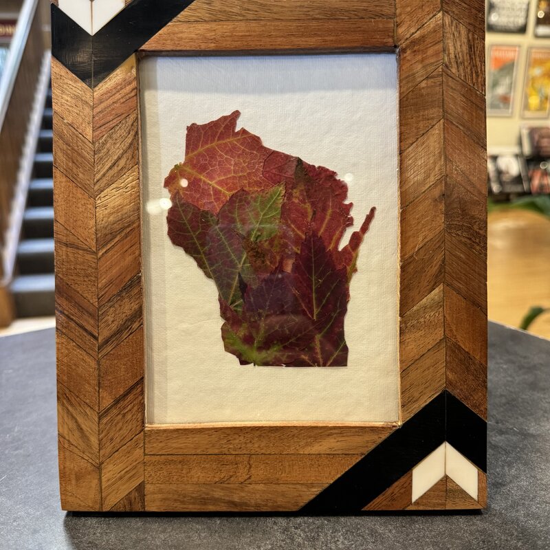 Wood Pressed Patterned Leaf Frame Wisconsin - Large