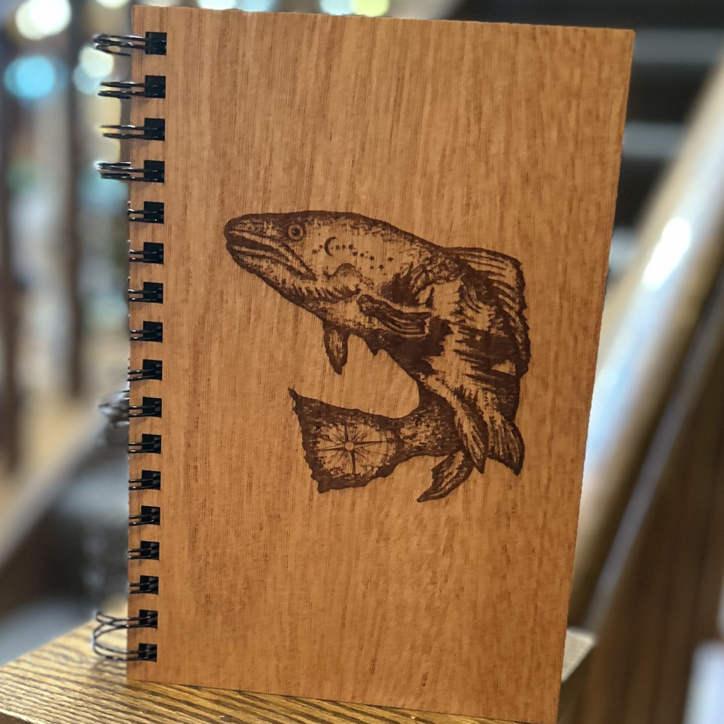 Woodchuck Wood Spiral Journal - Fish (Mahogany)