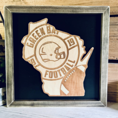 Wisconsin Packers Wood Sign - Black Background