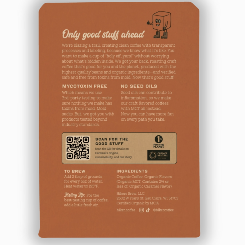 Hikers Brew Coffee Hiker - Caramel Ground Coffee - 12oz