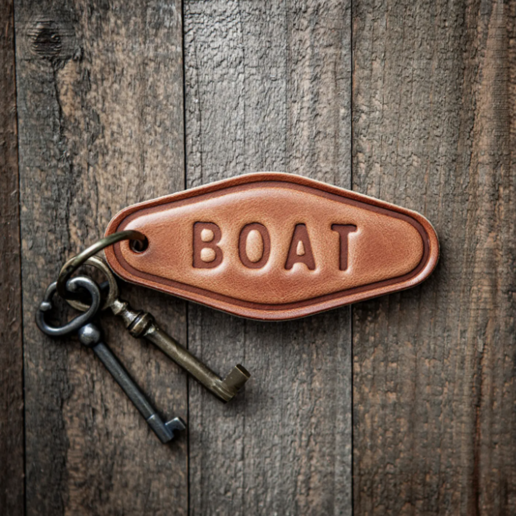 Sugarhouse Leather Boat Leather Keychain