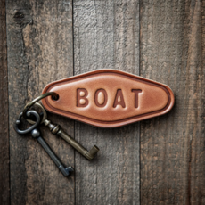 Sugarhouse Leather Boat Leather Keychain
