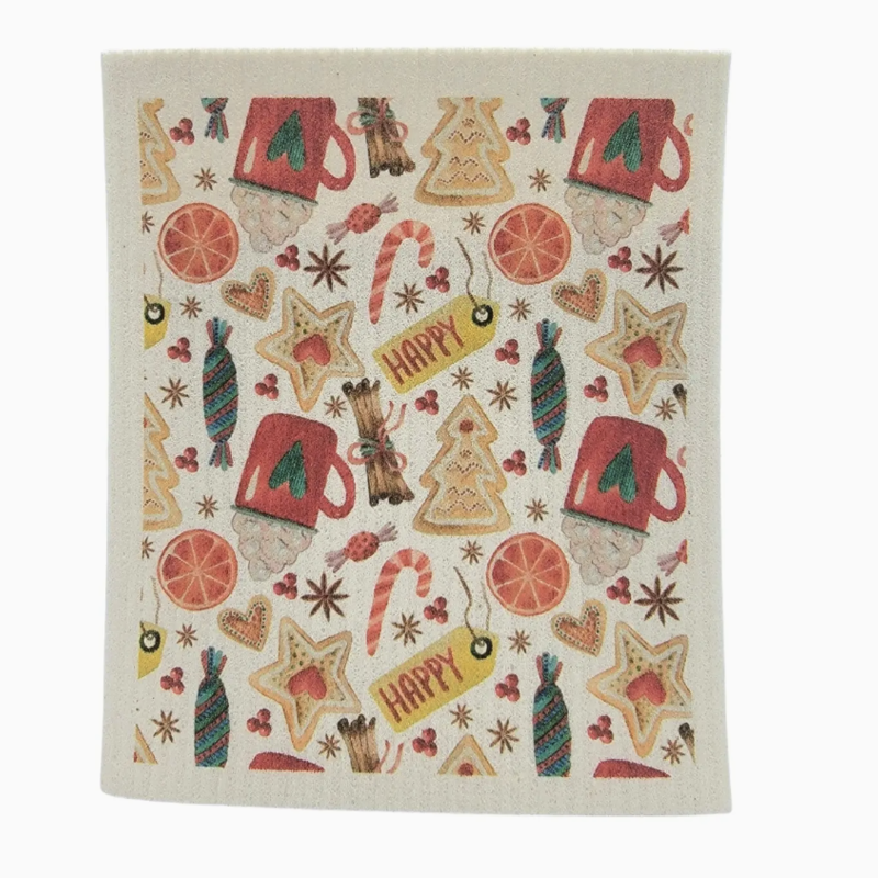 Driftless Studios Swedish Dishcloth - Christmas Cookies & Hot Cocoa
