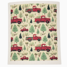 Driftless Studios Swedish Dishcloth - Red Christmas Truck