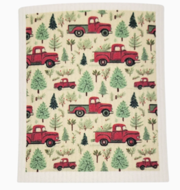 Driftless Studios Swedish Dishcloth - Red Christmas Truck