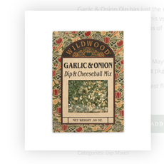 Wildwood Specialty Foods Garlic & Onion Dip Mix