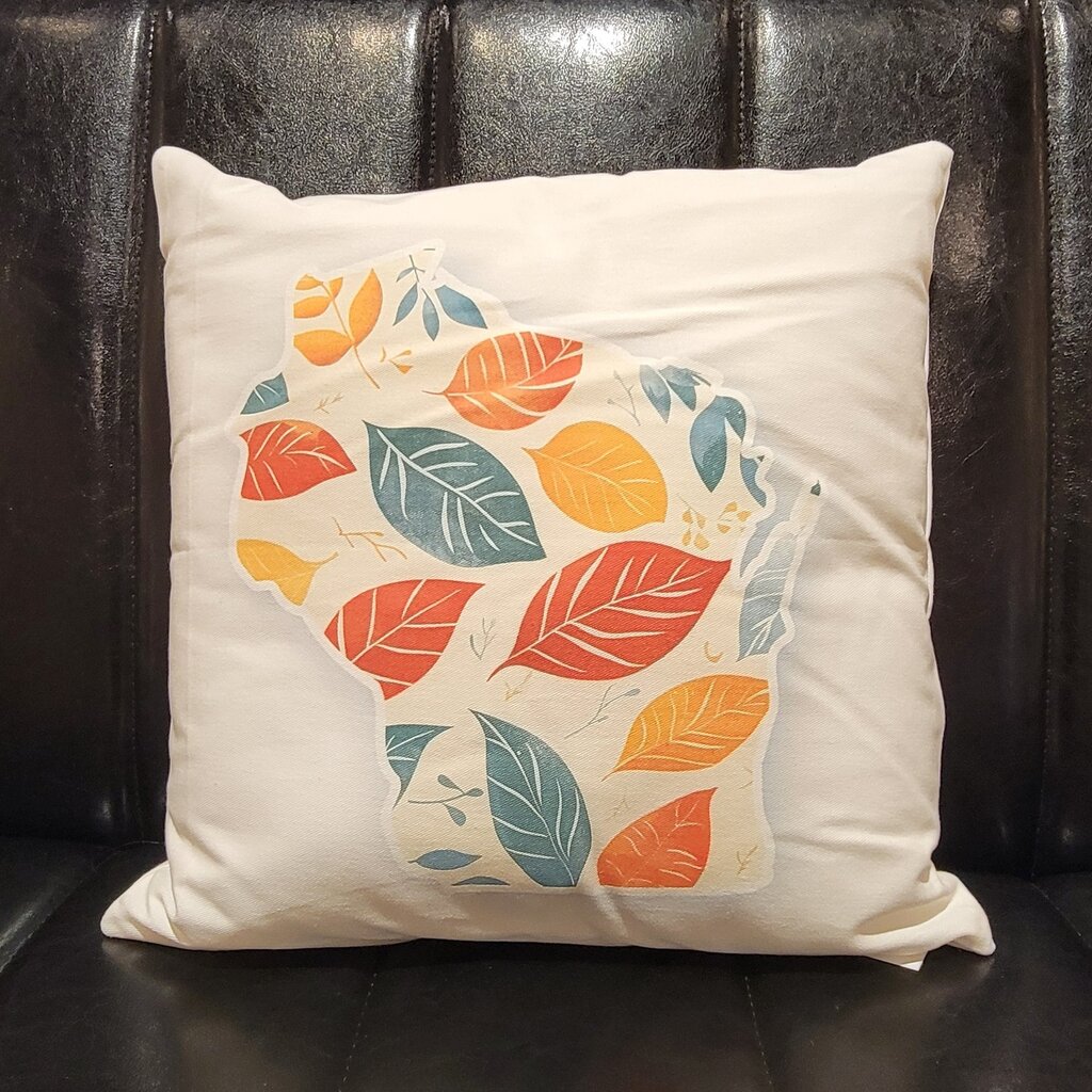 Eau Claire Wisconsin Leaf Pillow