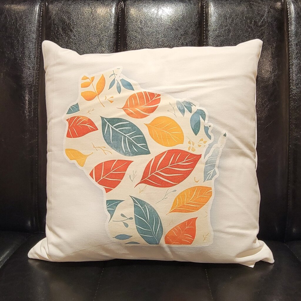 Eau Claire Wisconsin Leaf Pillow