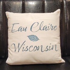 First & Foremost Eau Claire Wisconsin Leaf Pillow