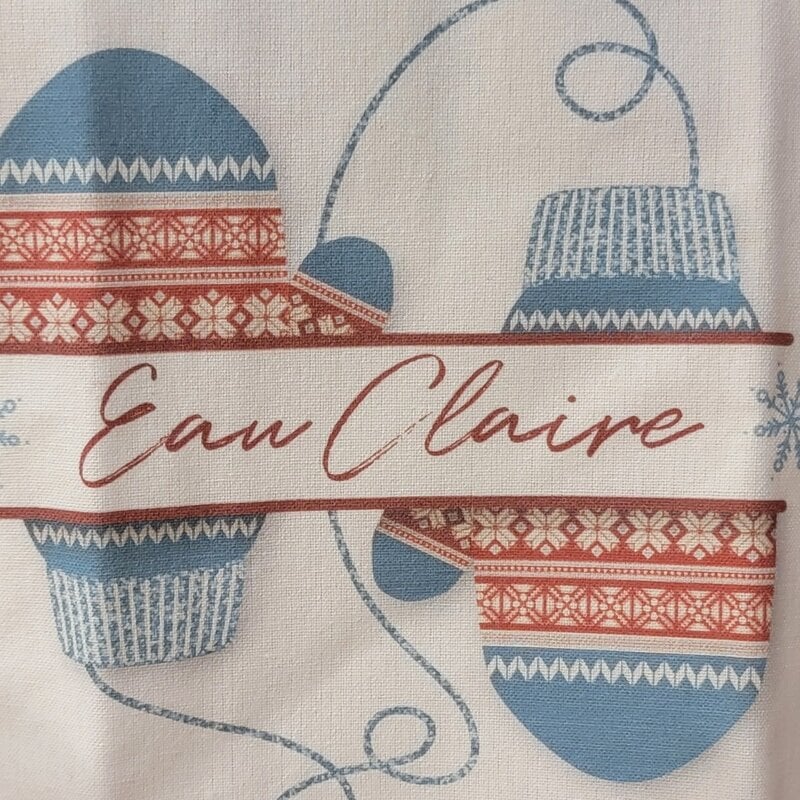 First & Foremost Red Mittens W/ Eau Claire Kitchen Towel