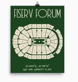 Milwaukee Bucks Fiserv Forum Stadium Print Team Colors 8x10