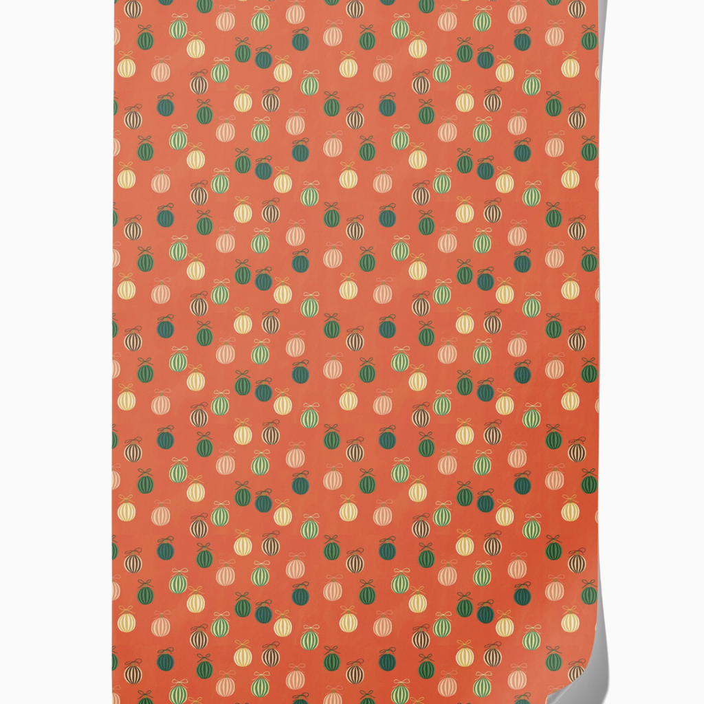 Holiday Wrapping Paper - Merry Ornaments