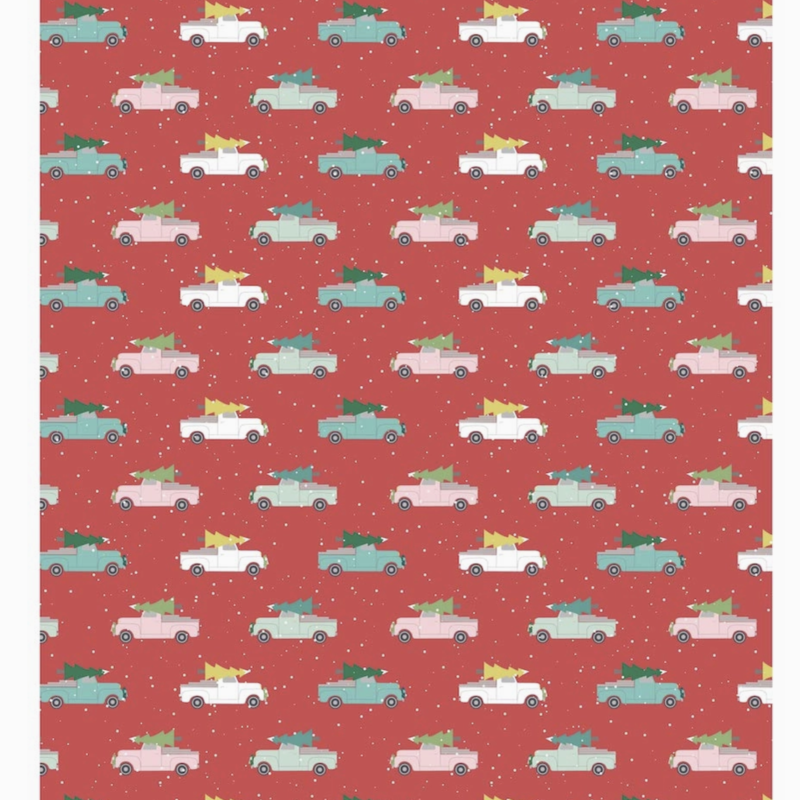 Revel & Co. Holiday Wrapping Paper Roll - Christmas Trucks
