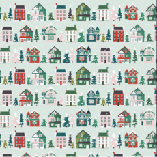 Revel & Co. Holiday Wrapping Paper Roll - Classic Christmas Houses